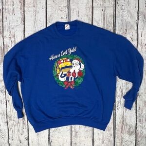 Vintage 80s Santa Claus Cool Yule Xmas Ugly Sweater Party Sweatshirt